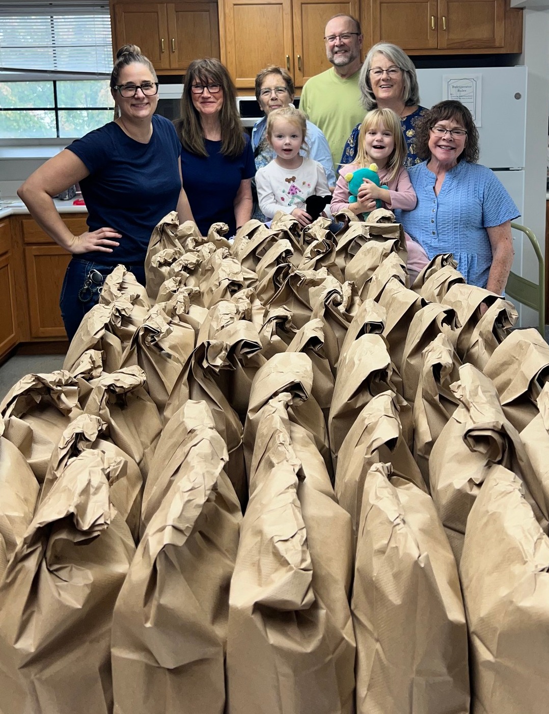 Making sack lunches at Crossroads for Forgotten Louisville